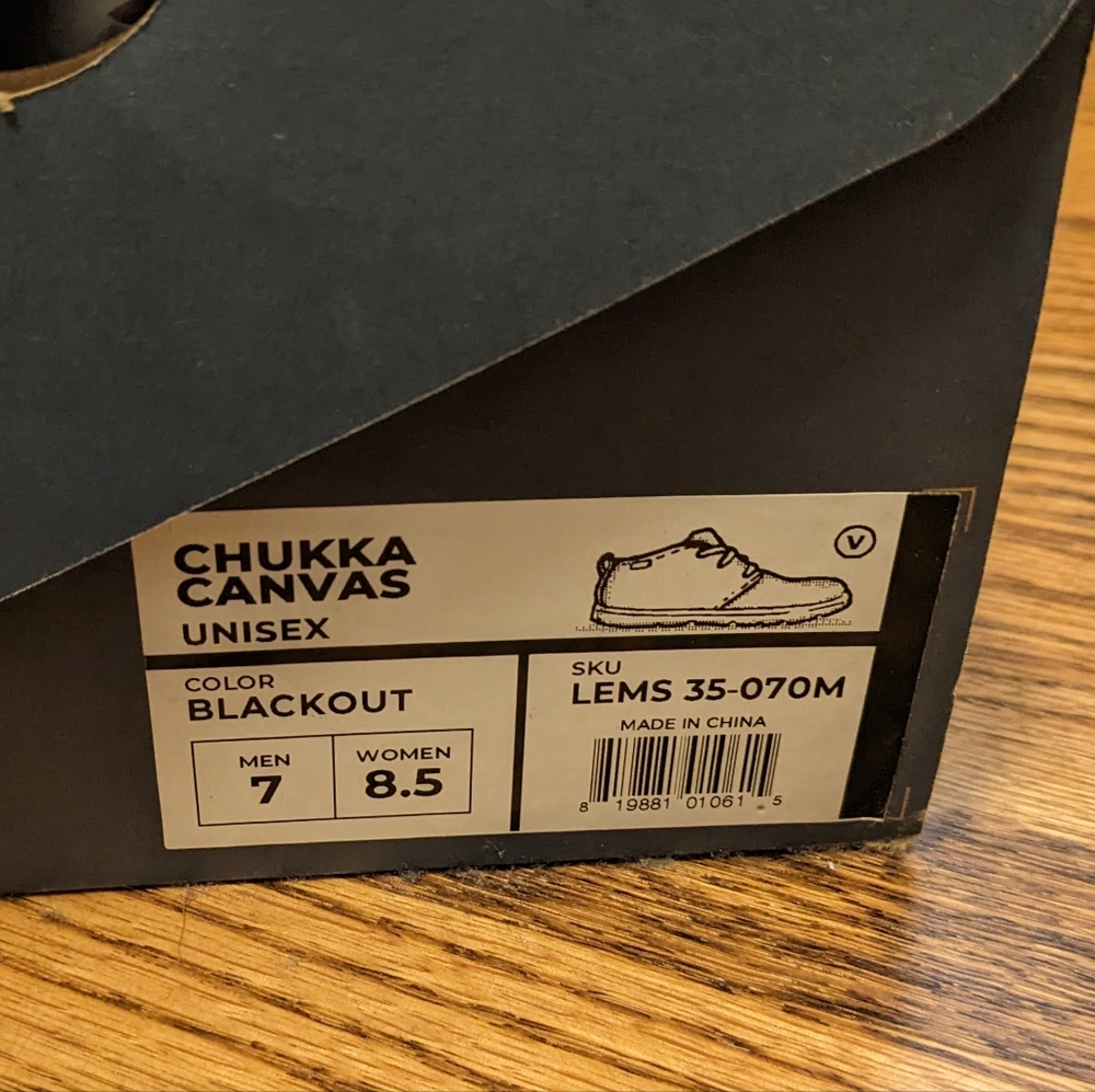 Lems Chukka Women's Black Canvas Vegan Minimalist Sneakers - Picture 4 of 7